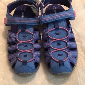 Girls' Blue and Pink Sandals Size 4